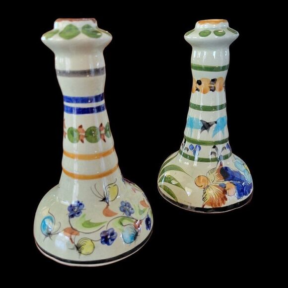 Vintage Tonala Handpainted Candle Holders (Set of 2) - Picture 4 of 10